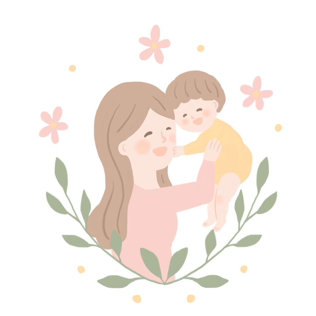 子供を抱っこするママ